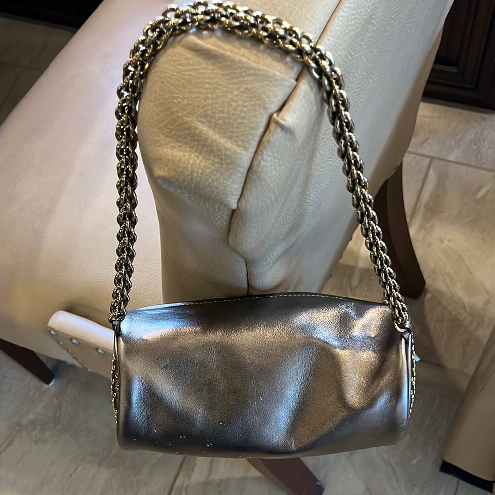 Rebecca Moses for Wild About Cashmere Italian Metallic Bronze Metallic Handbag